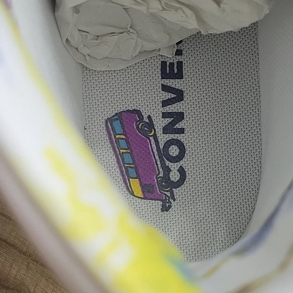 Converse Kids High-Top Sneakers - White with Blue Accents - Picture 13 of 14